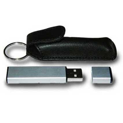 Aluminium USB-Speicherstick mit Tasche