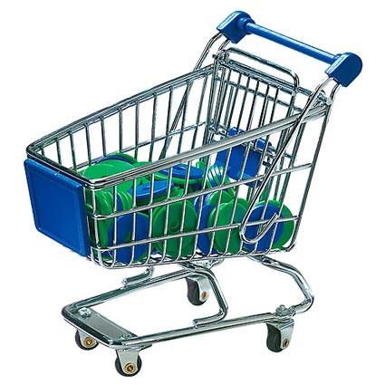 Miniatur-Einkaufswagen mit Chips