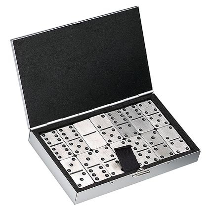 Metall-Domino-Spiel in Schatulle
