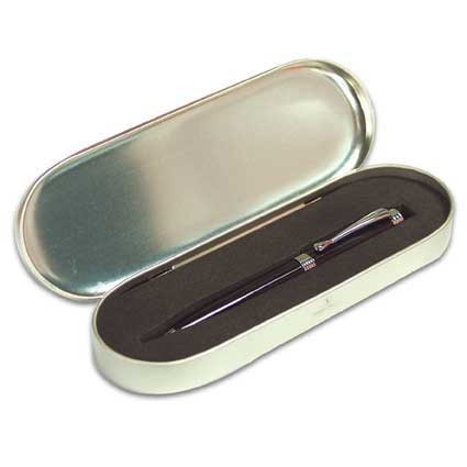 Kugelschreiber-Etui aus Metall mit Inlay
