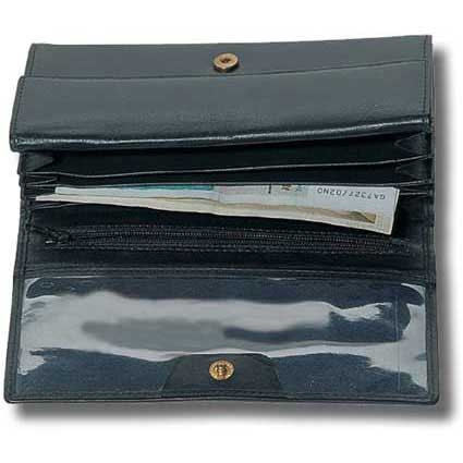 Damenbörse aus Leder in schwarz
